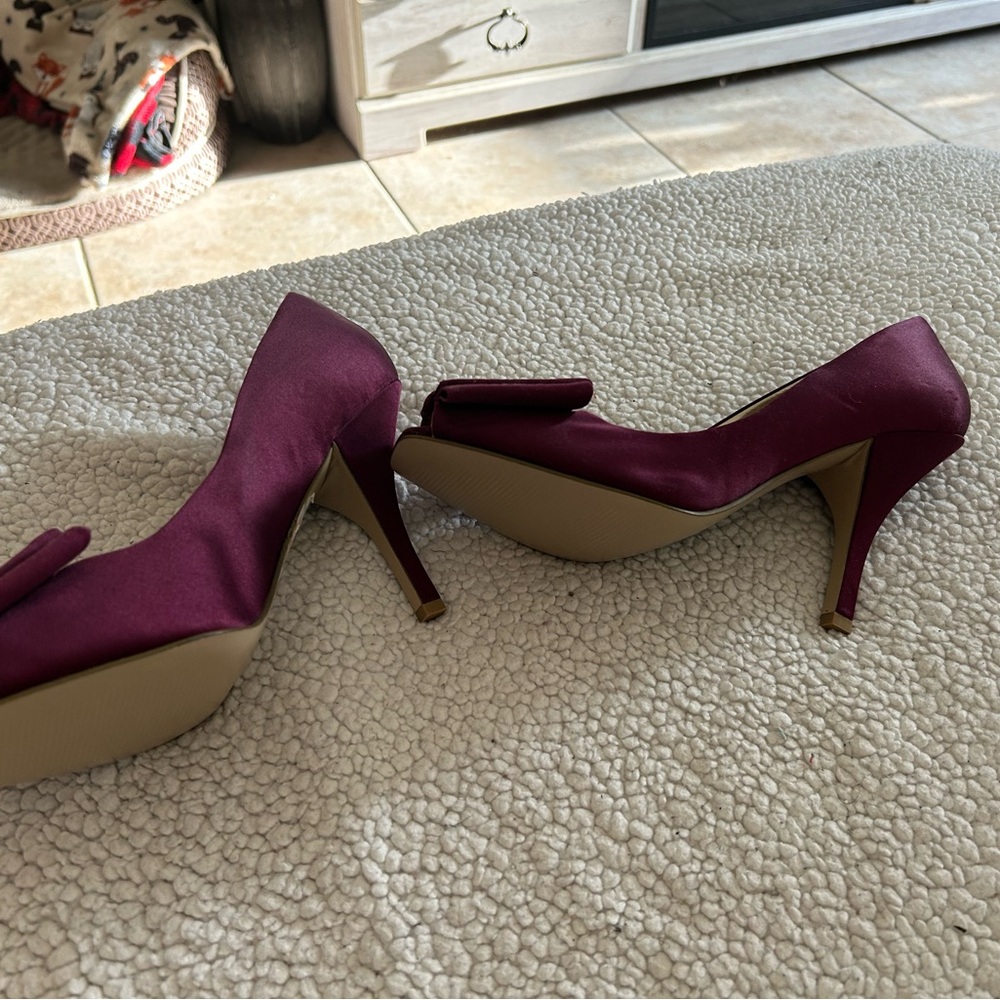 Purple Suede Stiletto Heels